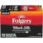 Folgers Black Silk, Dark Roast Coffee, Keurig K-Cups, 12 Count Box