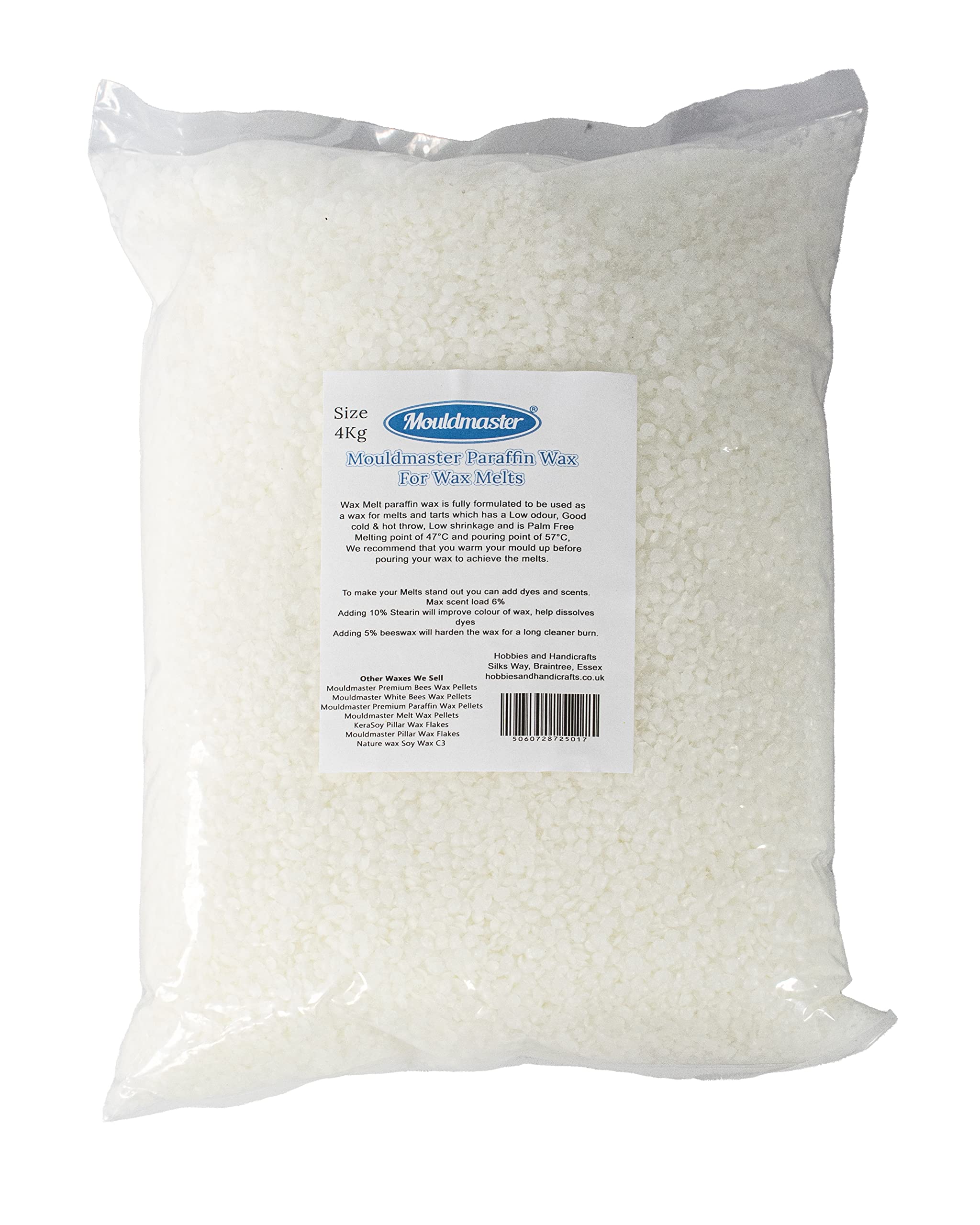 Mouldmaster Paraffin Wax for Melts 4Kg, Opaque