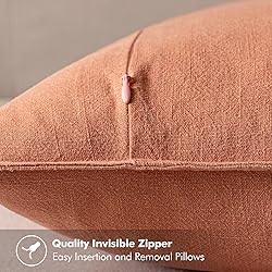 MIULEE Decorative Linen Euro Sham Pillow Covers