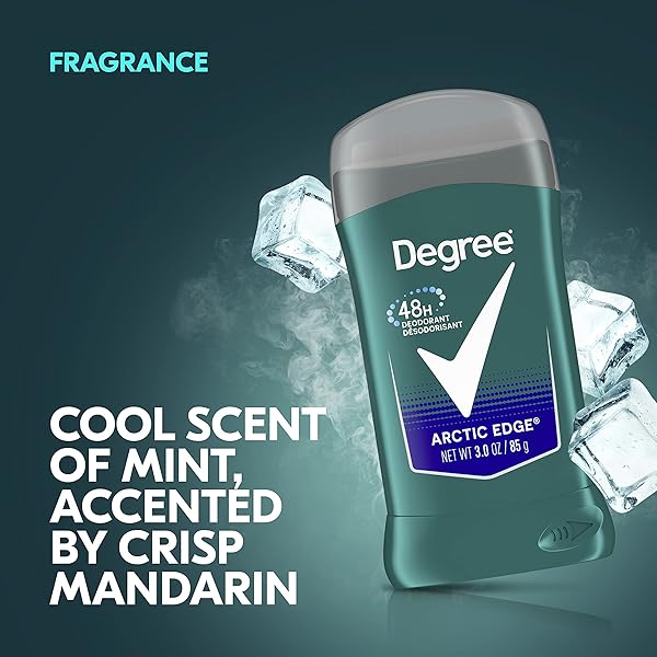 DEGREE MEN ORIGINAL ALUMINUM FREE DEODORANT FOR MEN, 48-HOUR ODOR PROTECTION, ARCTIC EDGE 3 OUNCE (PACK OF 6)
