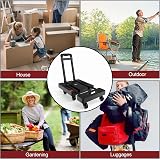SOLEJAZZ Folding Hand Truck Dolly 500 lb 6 Wheels 2 Straps Black view 7