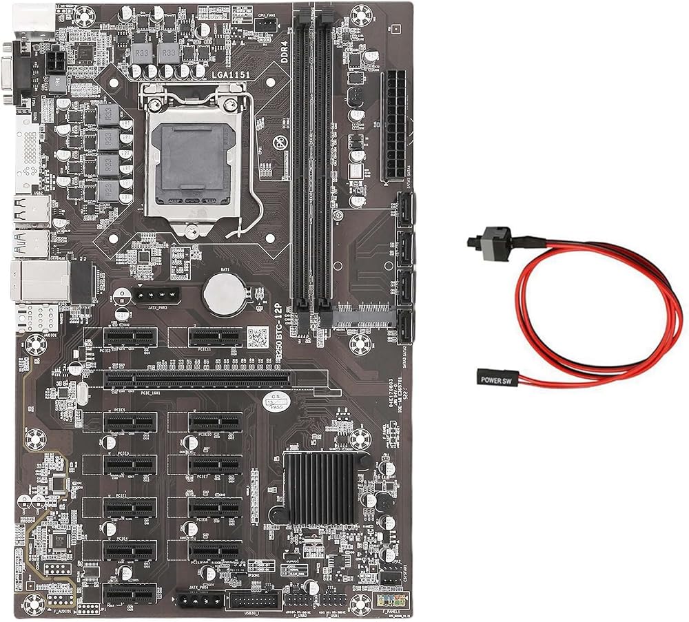 Zunedhys B250B ETH Mining Motherboard 12 GPU LGA1151 DDR4 MSATA SATA3.0 USB3.0