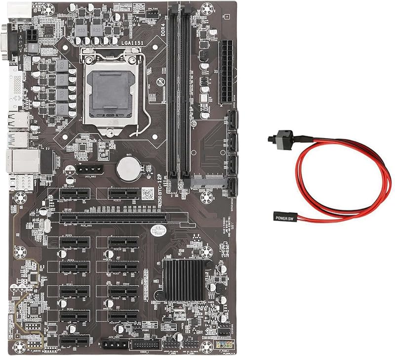Zunedhys B250B ETH Mining Motherboard 12 GPU LGA1151 DDR4 MSATA SATA3.0 USB3.0
