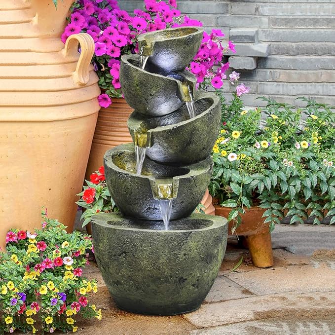 PeterIvan Outdoor Water Fountain 23.6In HandCrafted