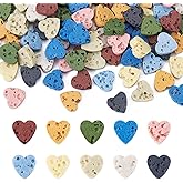 Bestewelry 100Pcs Lava Rock Stone Beads Colorful Volcanic Gemstone Heart Beads Heart Shape Essential Oil Diffuser Beads for DIY Earrings Bracelet Necklace Crafts Jewelry Making