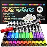 APOGO 24 Fabric Pens Permanent for T-Shirts, Bags, Shoes & Crafts