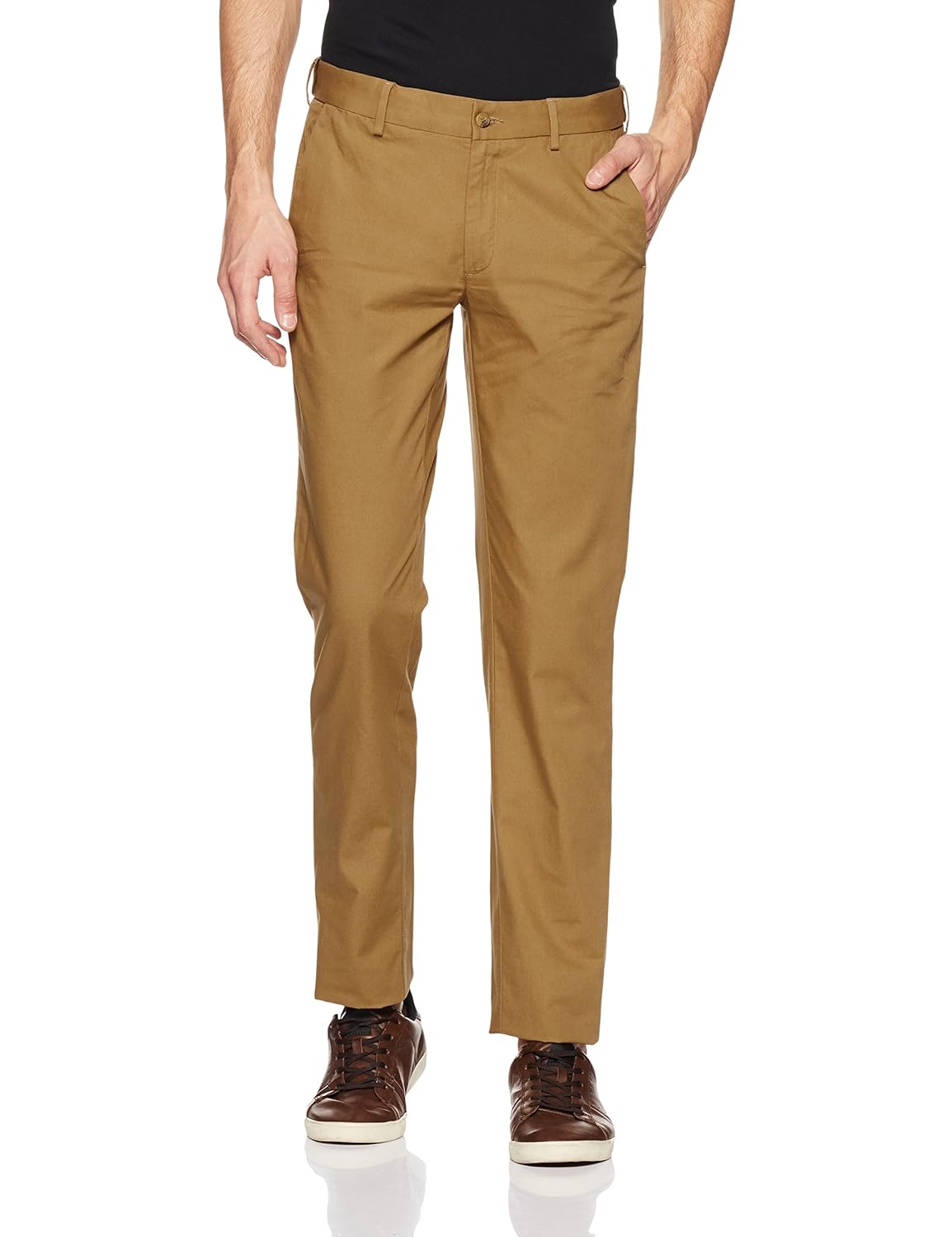 peter england men's super slim fit casual trousers