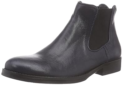 women's navy leather ankle boots uk