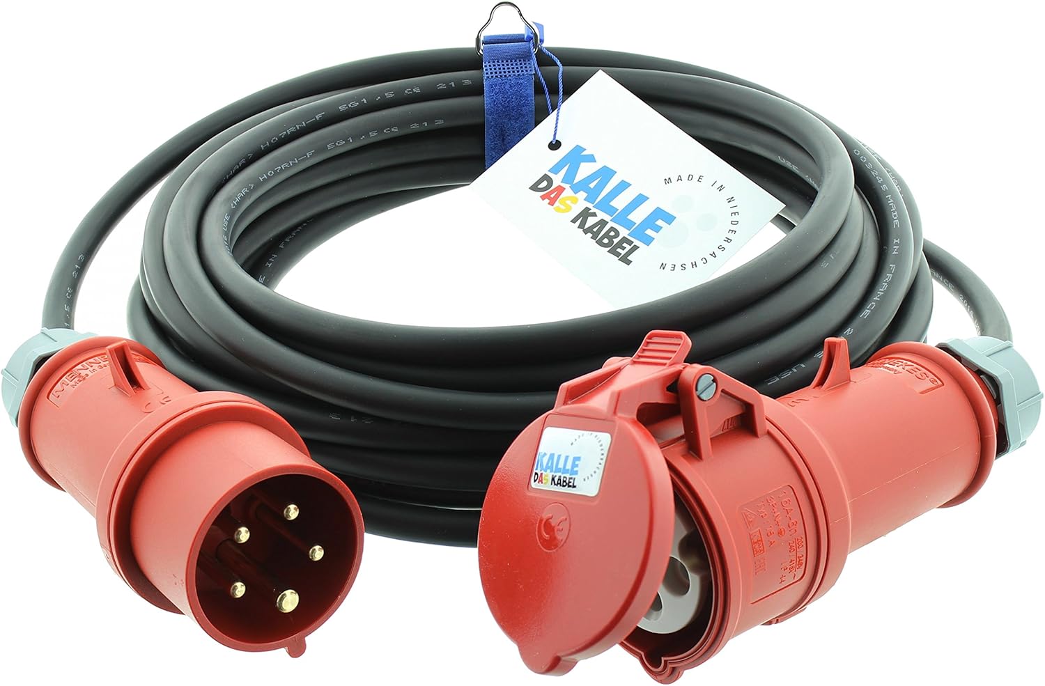 Hilark Gummi Verlängerungskabel CEE 5x2,5mm² 16A IP44 10m - Industriekabel H07RN-F Für Baustelle & Garten