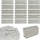 StayMax 50 Pack Stainless Steel Blank Tags Engraving Blanks Rectangle Stamping Blanks with Two Holes