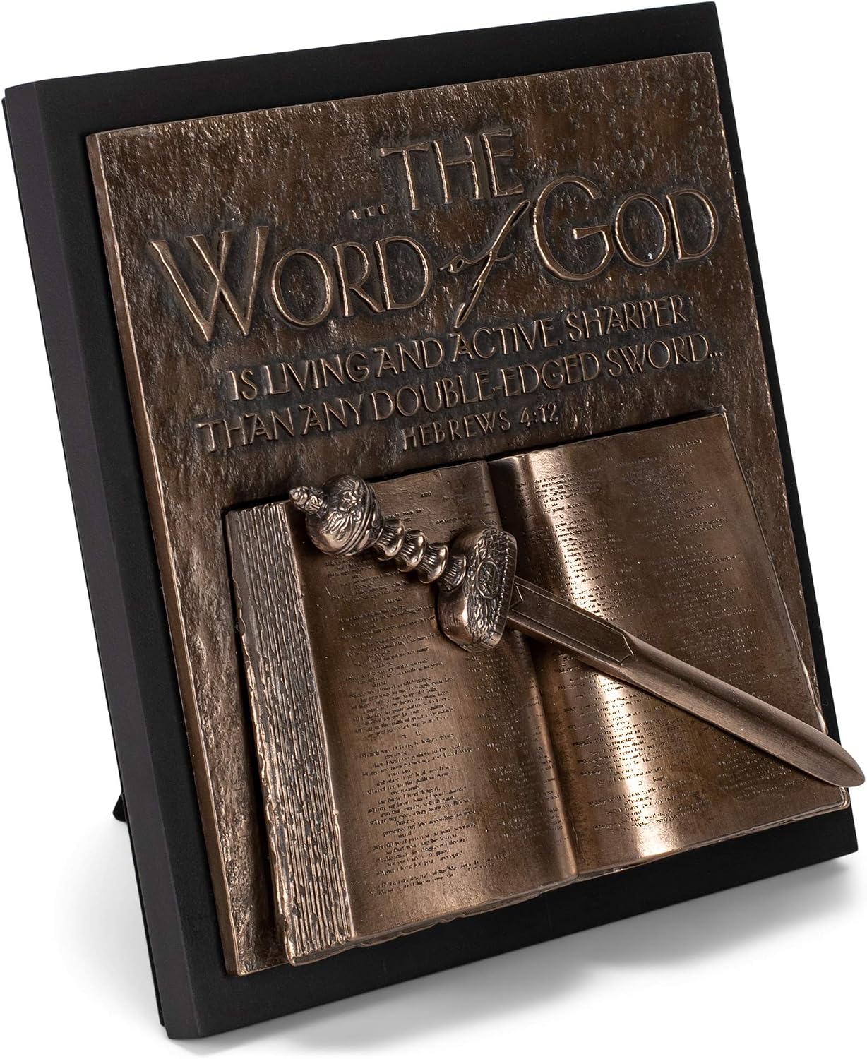 Lighthouse Christian Products Word of God Hammered Bronze Tone 8.75 x 8.75 Cast Stone Sculpture Plaque - Image 3