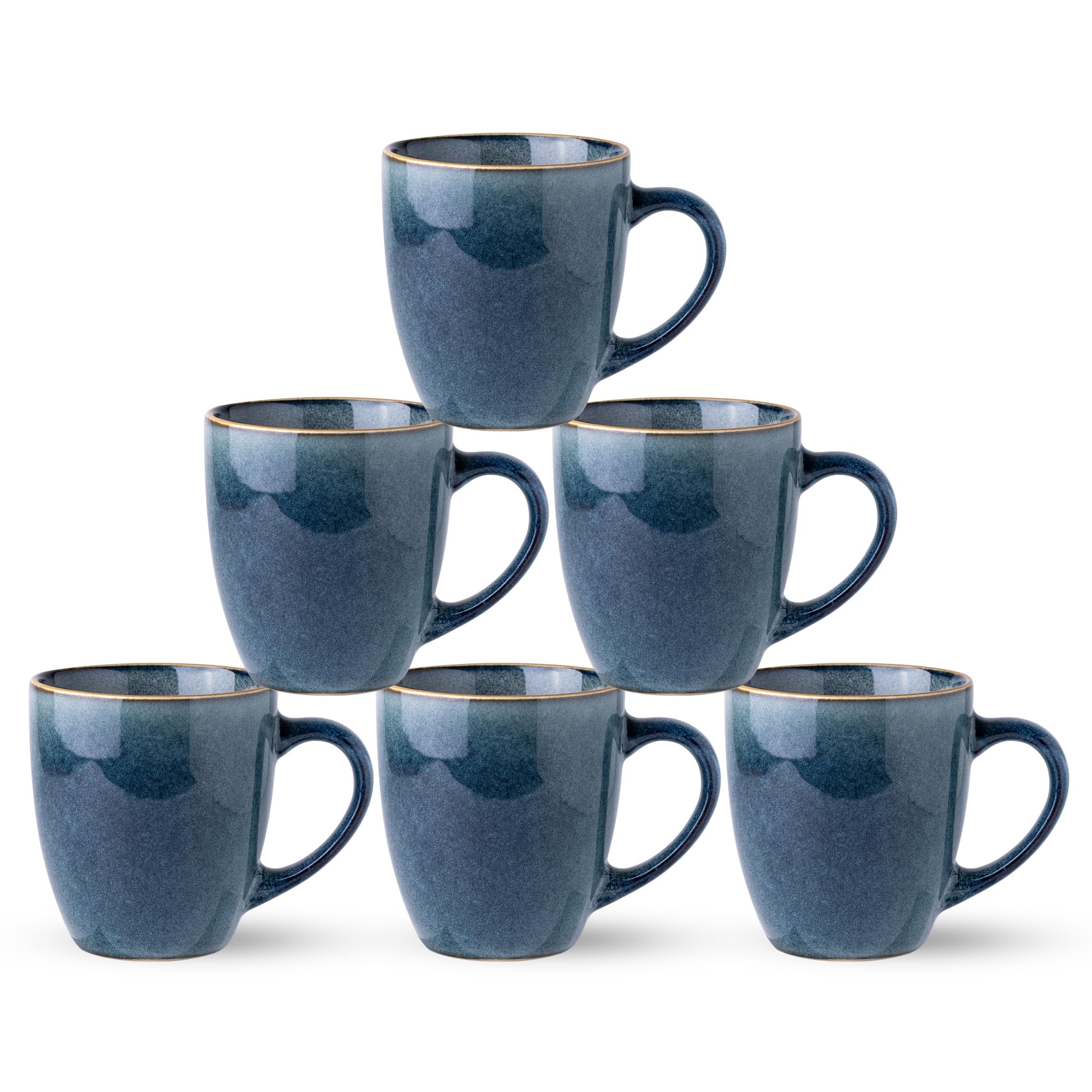 Photo 1 of GBHOME Ceramic Coffee Mugs Set of 6, 12oz Stoneware Coffee Mugs Set For Dad Mom Women MEN, Light Weight Ceramic Coffee Cups for Latte/Tea/Beer/Hot Cocoa, Dishwasher & Microwave Safe