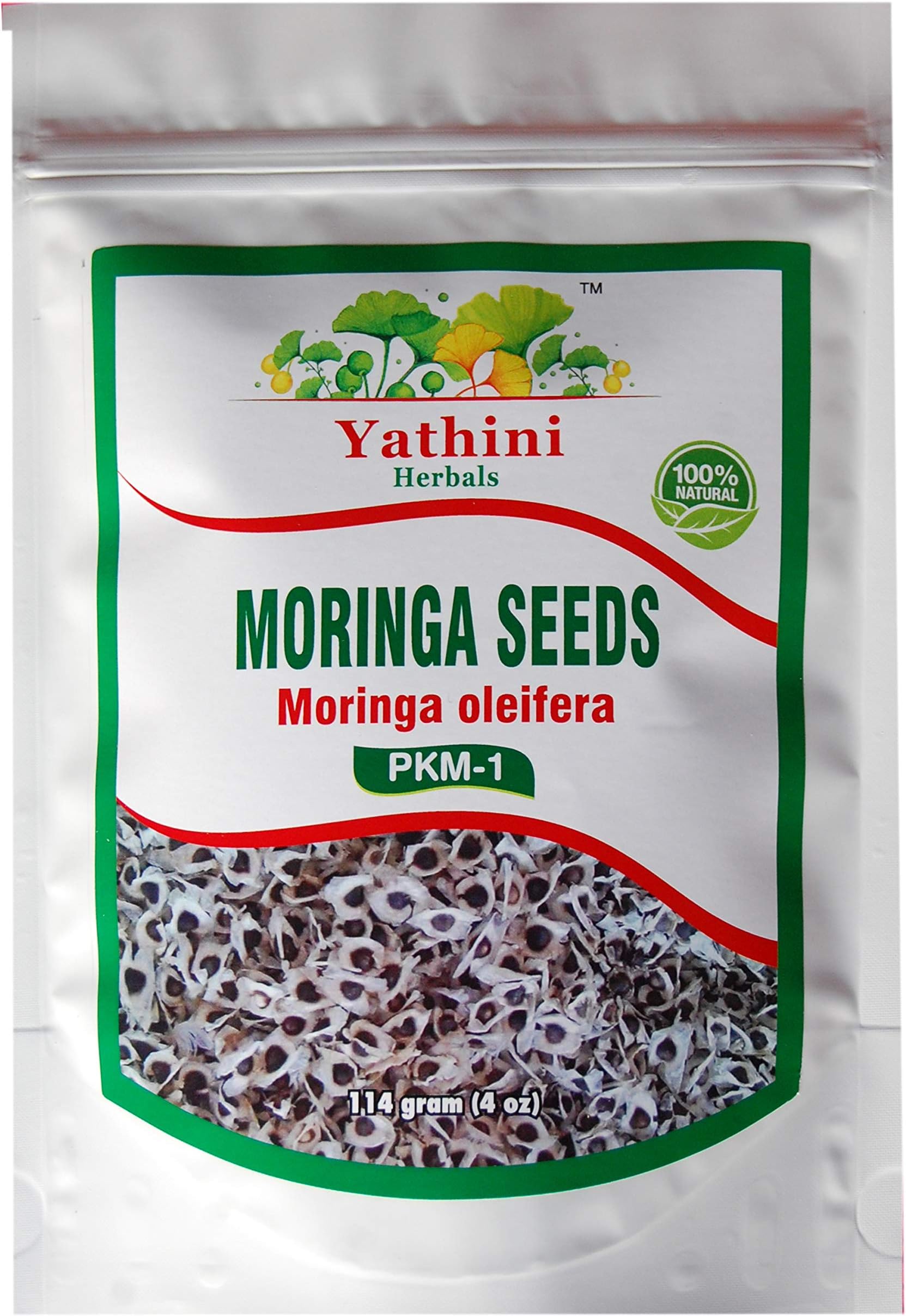 Yathini PKM1 Moringa Seeds 114gram/4oz for germination (330 + Seeds) Moringa oleifera drumstick vegetable Food Grade Seeds