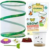 Insect Lore Butterfly Garden Kit with 5 Live Caterpillars | Live Butterfly Growing Kit with 5 Baby Caterpillars, 12" Butterfly Habitat, Activity Journal, Butterfly Growing Accessories