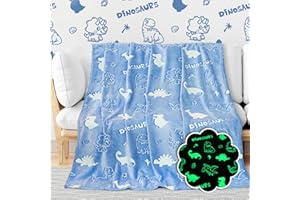 BORORO Dinosaur Blanket for Boys Toddler Glow in The Dark Blanket for Kids Dinosaur Gifts for Kids Soft Warm Cute Blanket Dinosaur Toys Christmas Birthday Gifts