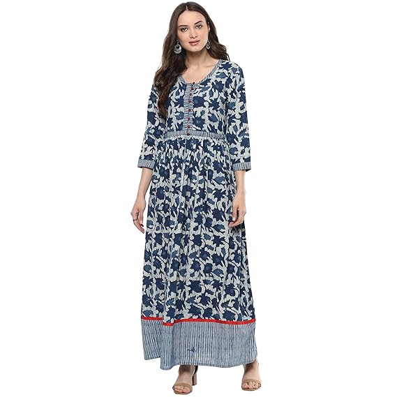 indigo cotton dress