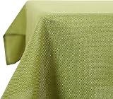 Deconovo Faux Linen Pattern Table Cover Green 51x87 Inch Water Resistant