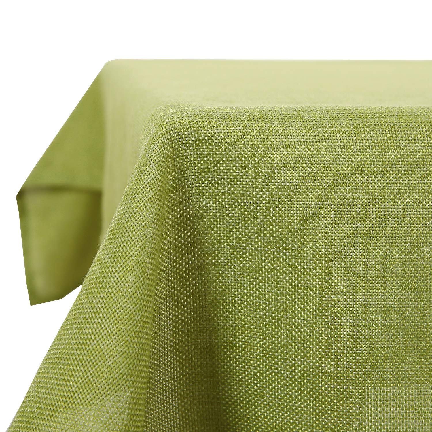 Deconovo Faux Linen Wipeable Tablecloth Rectangle Tablecloth for Outdoor Table 52x90in(132x229cm) Green