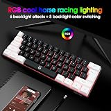 Snpurdiri 60% Gaming Keyboard UK Layout RGB Detachable USB-C Black White view 8