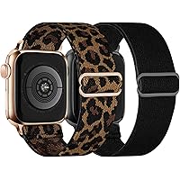 Compatible with Apple Watch Bands 38mm 40mm 42mm 44mm, Adjustable Stretchy Braided Sport Women Men Elastic Bands Straps…