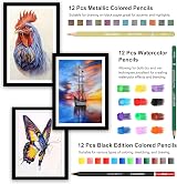 HIFORNY 100-Piece Drawing Set Pencils Charcoal Graphite Watercolor Colorful view 5