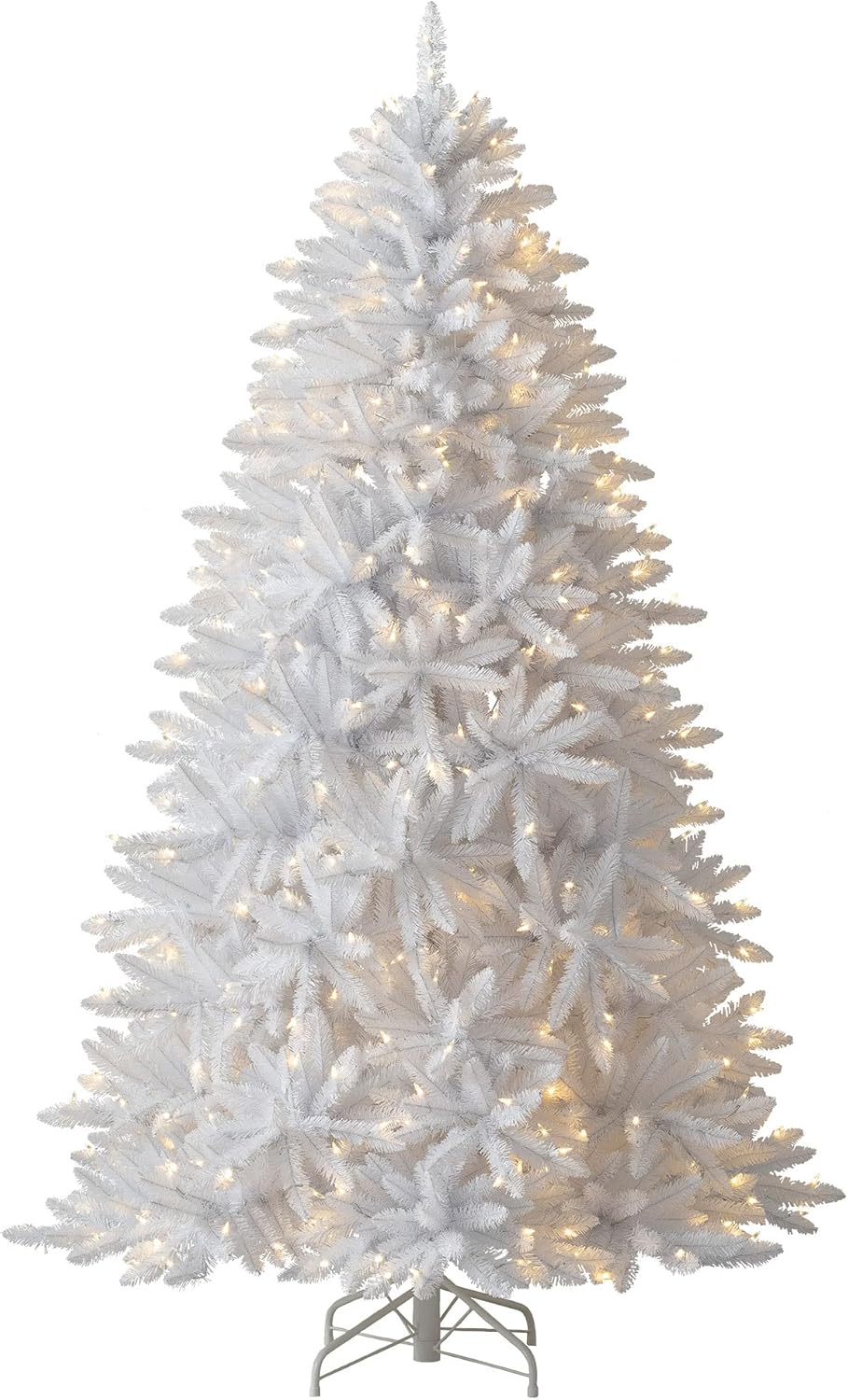 Trees - Treetopia White Artificial Christmas Tree Mont Blanc 8ft Prelit with Clear LED Lights