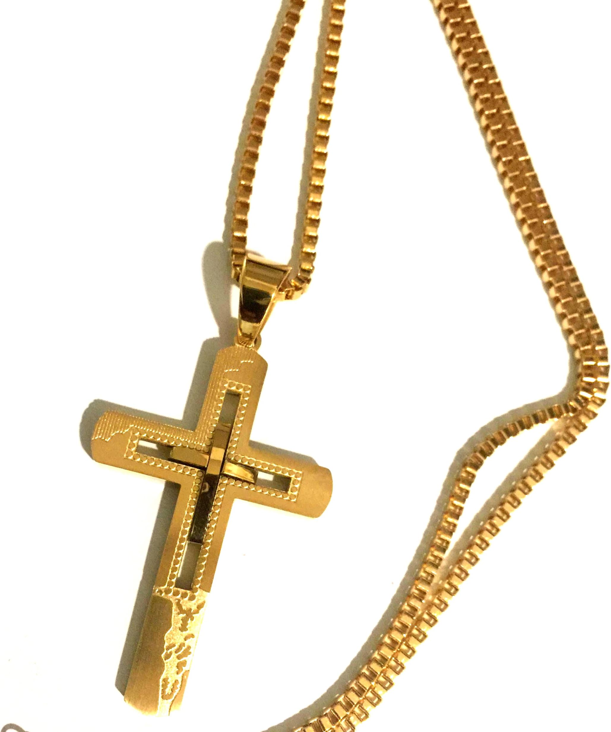 Hardy jewelry Crucifix Necklace, Filigree Cross Pendant, 18K Gold Over Solid, Resists Tarnishing