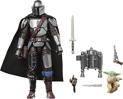 Hasbro The Vintage Collection, Il Mandaloriano e Grogu, action figure deluxe collezionabile ispirata al film The Mandalorian & Grogu, da 9,5 cm