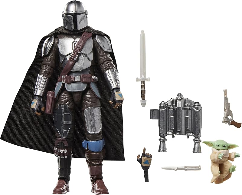 Hasbro The Vintage Collection, Il Mandaloriano e Grogu, action figure deluxe collezionabile ispirata al film The Mandalorian & Grogu, da 9,5 cm — foto 1 di 8