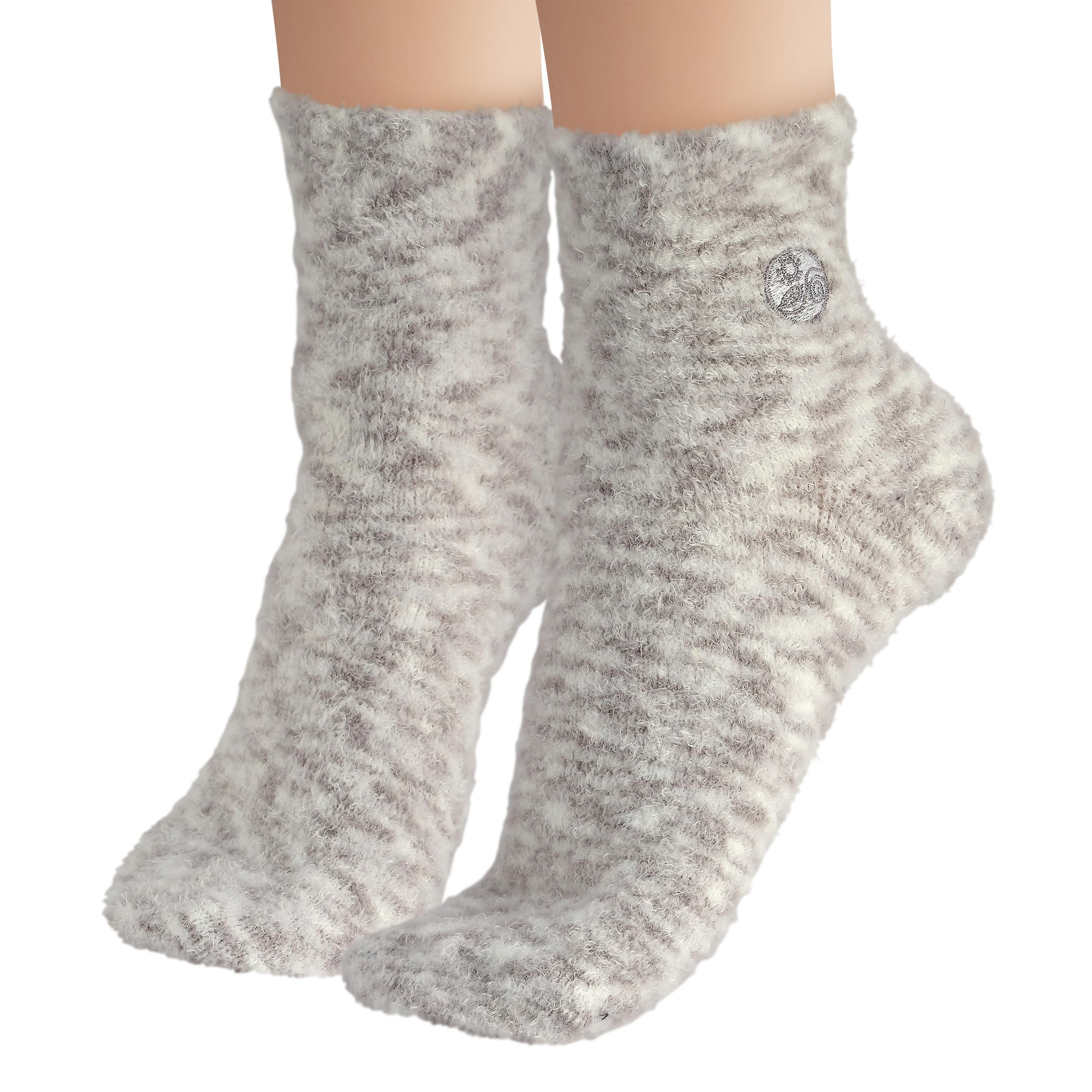Earth Therapeutics Aloe Socks – Infused w/Aloe Vera & Vitamin E – Helps Dry Feet, Cracked Heels, Calluses – Use with Lotion – Grey/Confetti (2 Pairs)