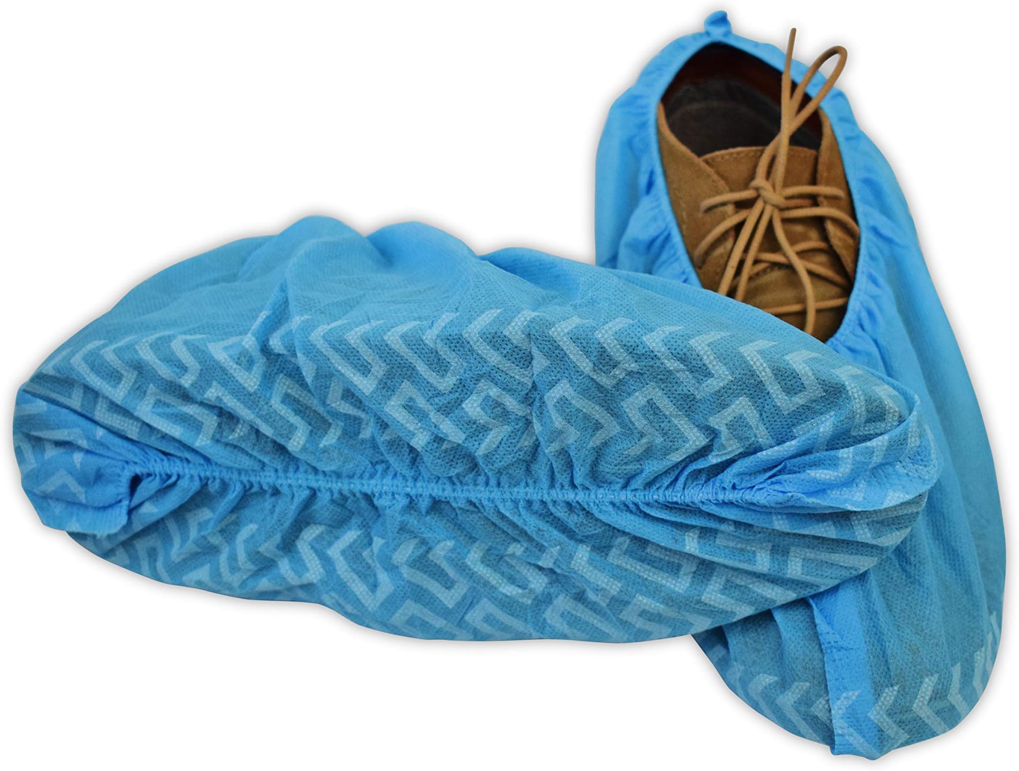 BER Products Disposable Shoe Covers, Non Slip, For Boots and Shoes, Professional Medical Grade, Recyclable, Indoors and Outdoors Use, Durable Interwoven Booties 100-Pack