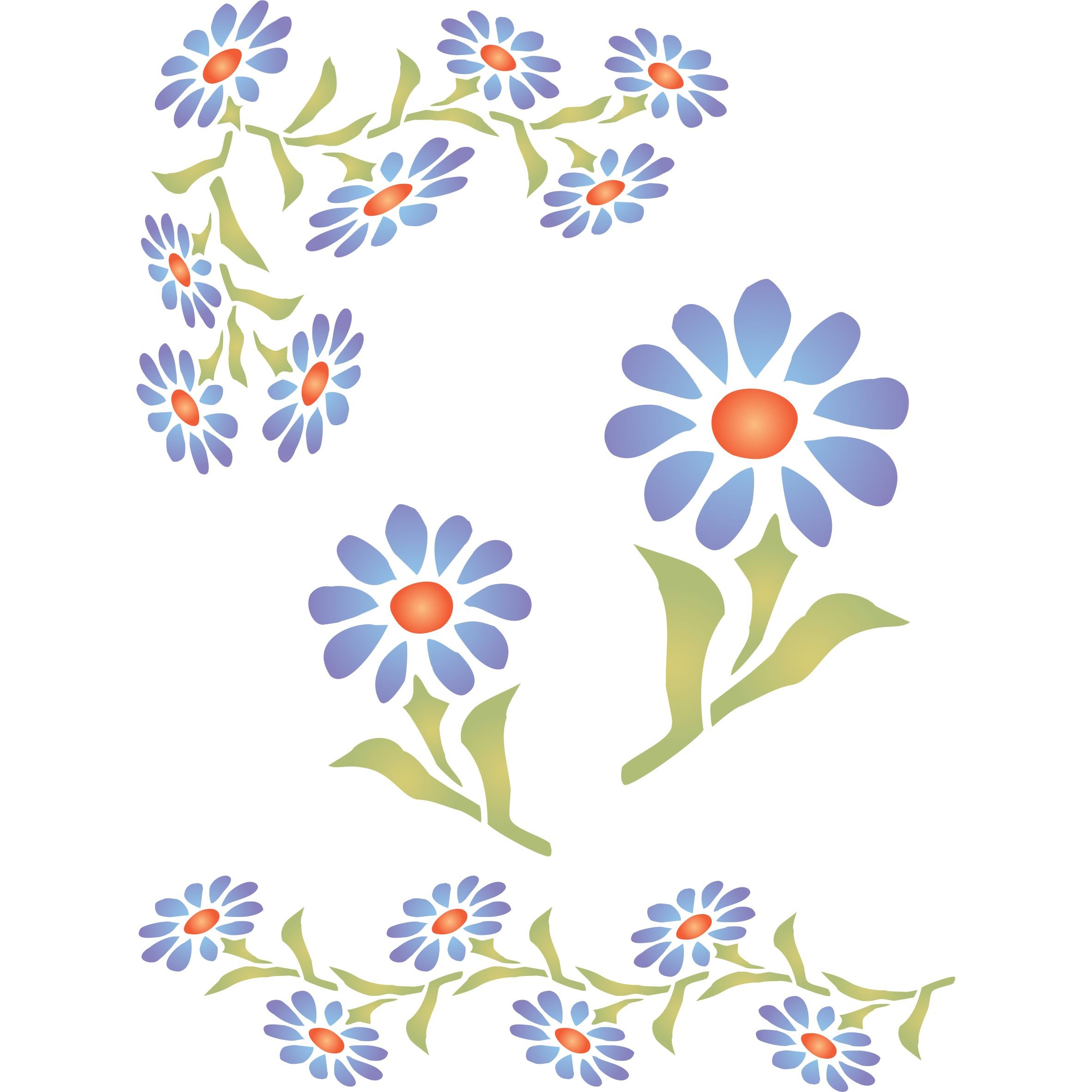 Gerber Daisy Stencil - 16.5 x 21.5cm - Reusable Flora Wall Stencil Template