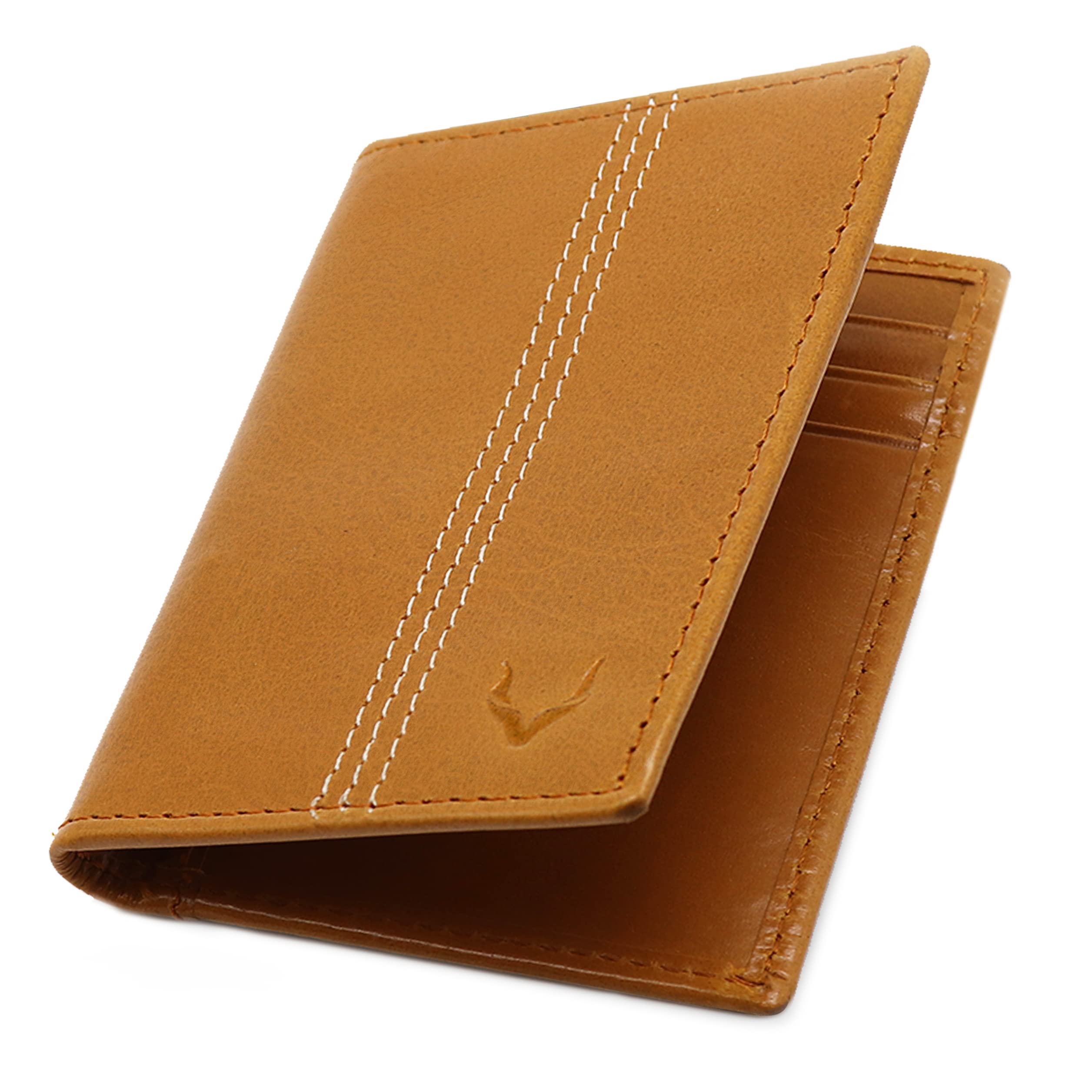 PELLE TORO Minifold Leather Credit Card Holder Wallet for Men, Thin RFID Blocking Contactless Card Protector, Handmade Minimalist Slim Mens Card Wallet in Mens Gift Box, Tan Wallet