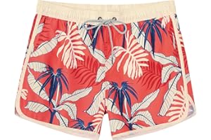 SURF CUZ Mens Swim Trunks 5" Swim Shorts Vintage Bathing Suits with Mesh Lining 80s 90s Retro Swimwear Board Shorts