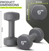 Gallant 6kg Dumbbell Pair Neoprene Hex Anti Roll Home Gym Set view 7