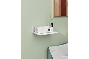 AREAJD White Small Mini Projector Mount, Projector Shelf/Cable Box Wall Mount/Router Wall Mount,Projector Wall Mount Floating,Projector Shelf for Wall,Projector Holder Stand Accessories