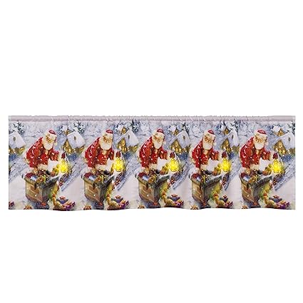 Violet Linen SESNL GLOR Window-Treatment-valances, 60 X 15, Santa House