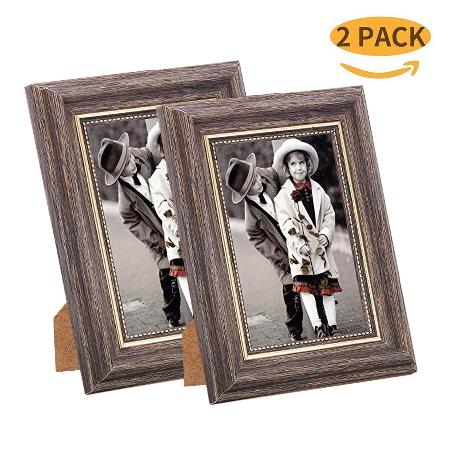Msicyness 8x10 Picture Frame for Wall Mounting 2 Pack Vintage Color Photo Frames with Mat Decor for Standing TableTop Display