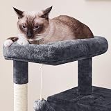 Yaheetech Cat Tree 92cm Multilevel Tower with Double Condo Scratching Ball Dark view 5
