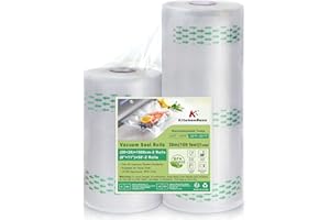 KitchenBoss Vacuum Sealer Bags Rolls: 8"x50' and 11"x50' Total 2 Rolls Vacuum Seal Rolls for Food, Sous Vide Bag Roll for Food Storage and Meal Prep