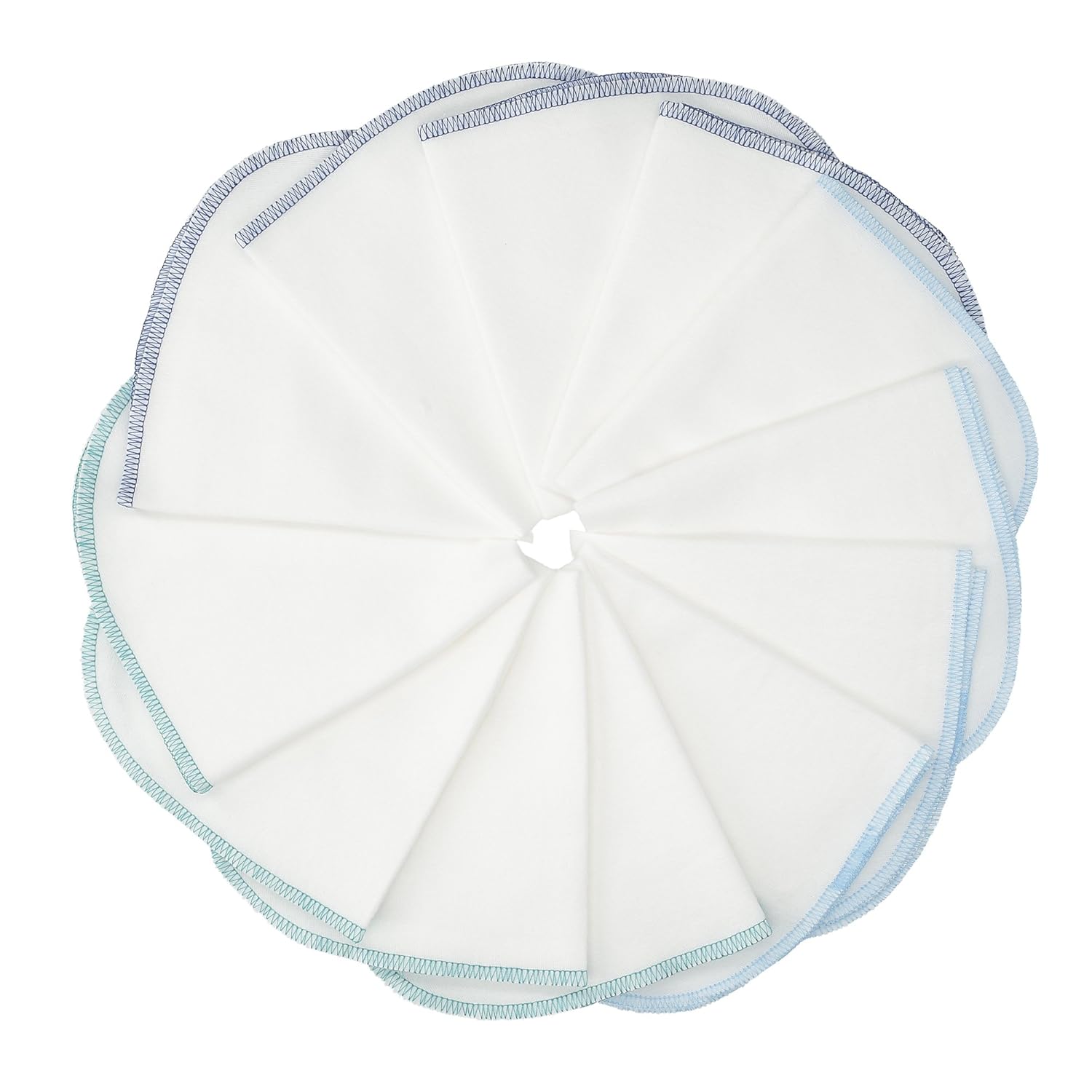 Molton Flanell Baby Waschlappen MIT SCHLAUFE- 12er Set, weiß-blau, 30x30cm I BESTE QUALITÄT - 100% Baumwolle, schadstoffgeprüft, ÖKO-TEX STANDARD 100, kochfest bei 95°C, robuste Naht, sehr weich