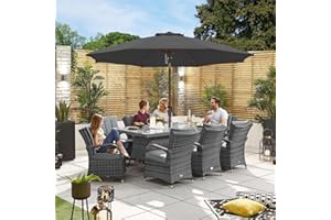 ABCCANOPY 9FT Outdoor Patio Umbrella, 8 Ribs Table Umbrella w/Crank for Easy Set Up, Suitable for Garden, Lawn, Deck & Backyard (Dark Gray)