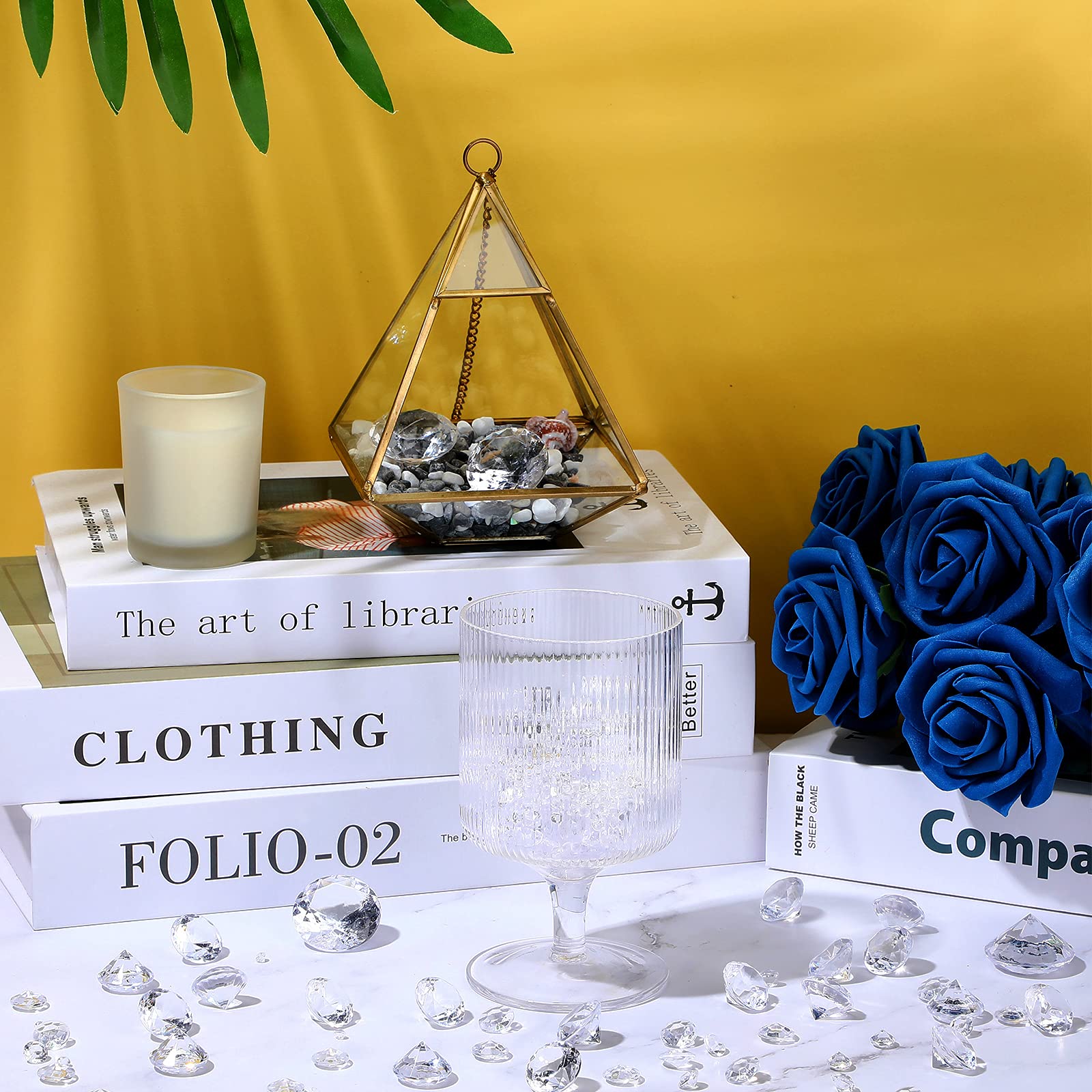 Hicarer 800-Piece Diamond Decorations - Acrylic Diamond Table Scatter Crystals for Vase Fillers, Party Decor (Clear, 30mm, 20mm, 12mm, 8mm, 4mm)