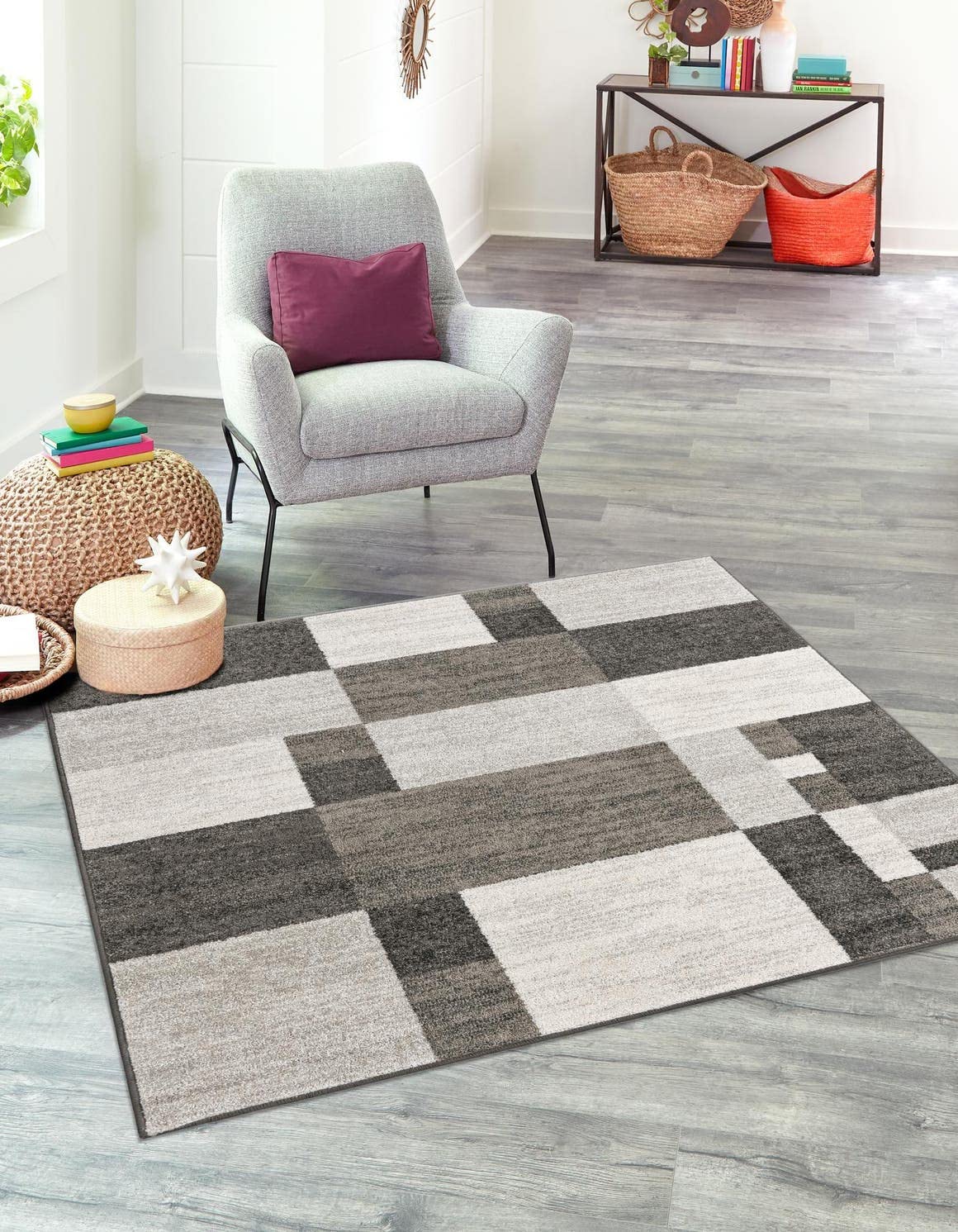 Unique Loom Autumn Collection Area Rug - Providence (7' 10" Square, Gray/ Ivory) Image Unique Loom Autumn Collection Area Rug - Providence (7' 10" Square, Gray/ Ivory) Image