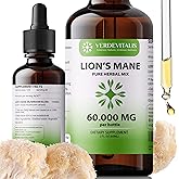 VERDEVITALIS Lion's Mane Extract - Daily Mushroom Supplement for Memory, Focus & Clarity - Brain Booster- Mushroom Drops for Brain Health Support -Made in USA- 2 Fl Oz