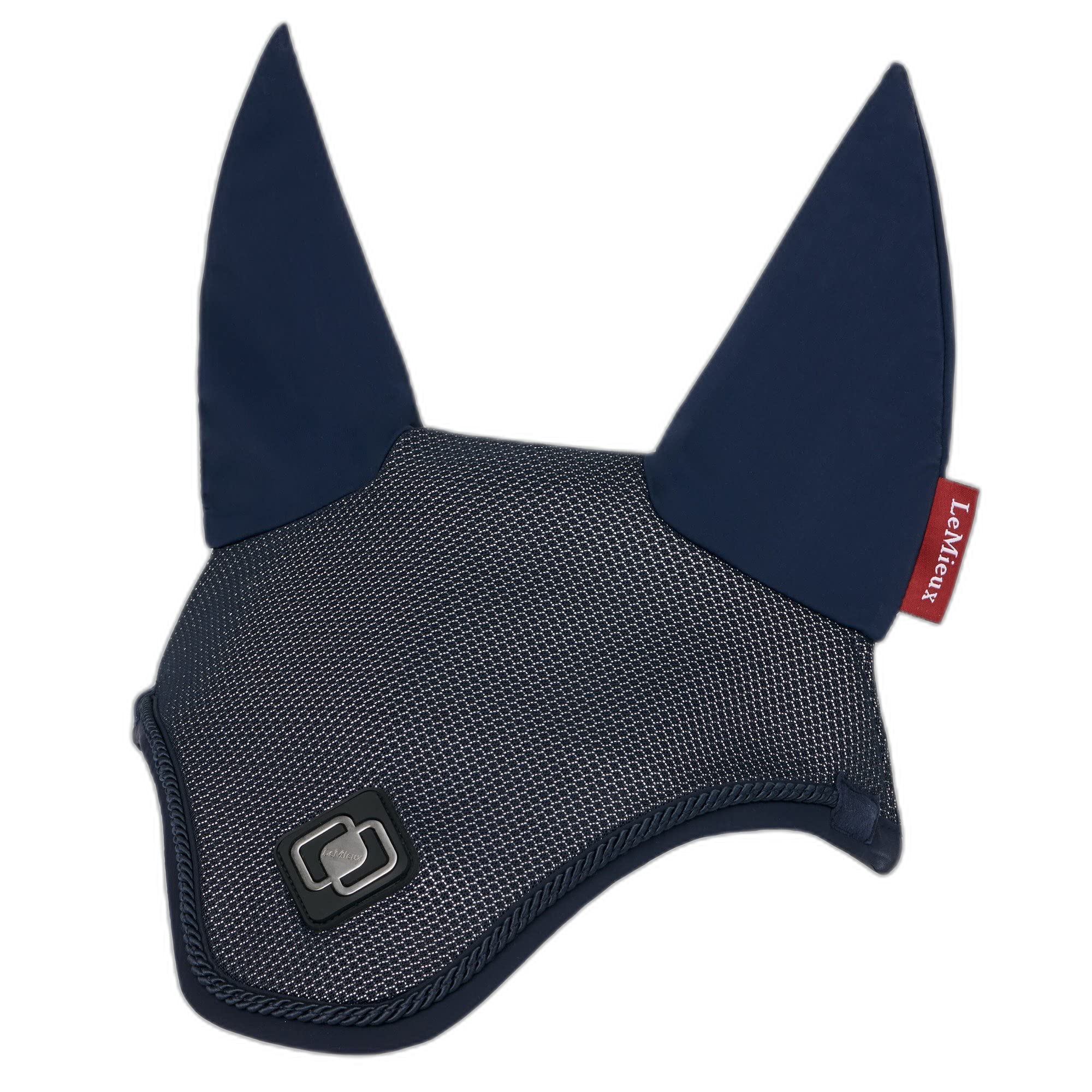 LeMieux Ultra Mesh Fly Hood in Dark Navy with Soft Lycra Ears - Comfortable Fit Equestrian Mask - Sport Horse Wear - Large