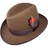 Different Touch Men's 100% Wool Felt Homburg Style Godfather Hats