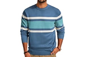 PJ Paul Jones Mens Striped Pullover Sweater Crewneck Contrast Fine Knitted Sweaters