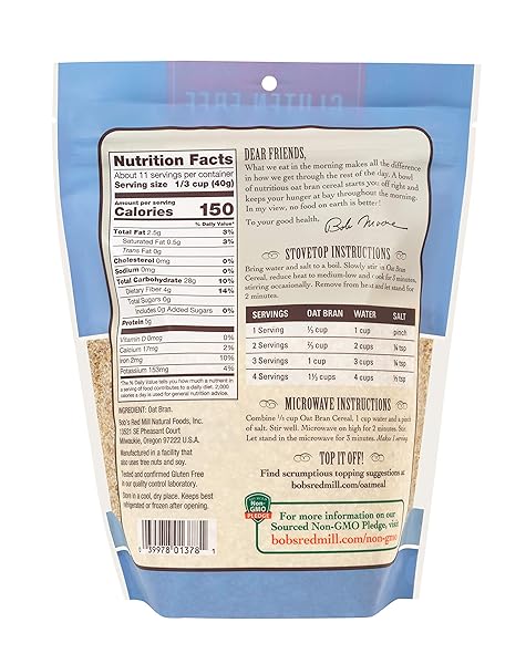 BOB’S RED MILL GLUTEN FREE OAT BRAN, 16-OUNCE