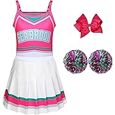 Girls Cheerleader Costume Toddler Cheerleading Outfit Zombies Movie Halloween Cosplay Dress Up 3-12 Years